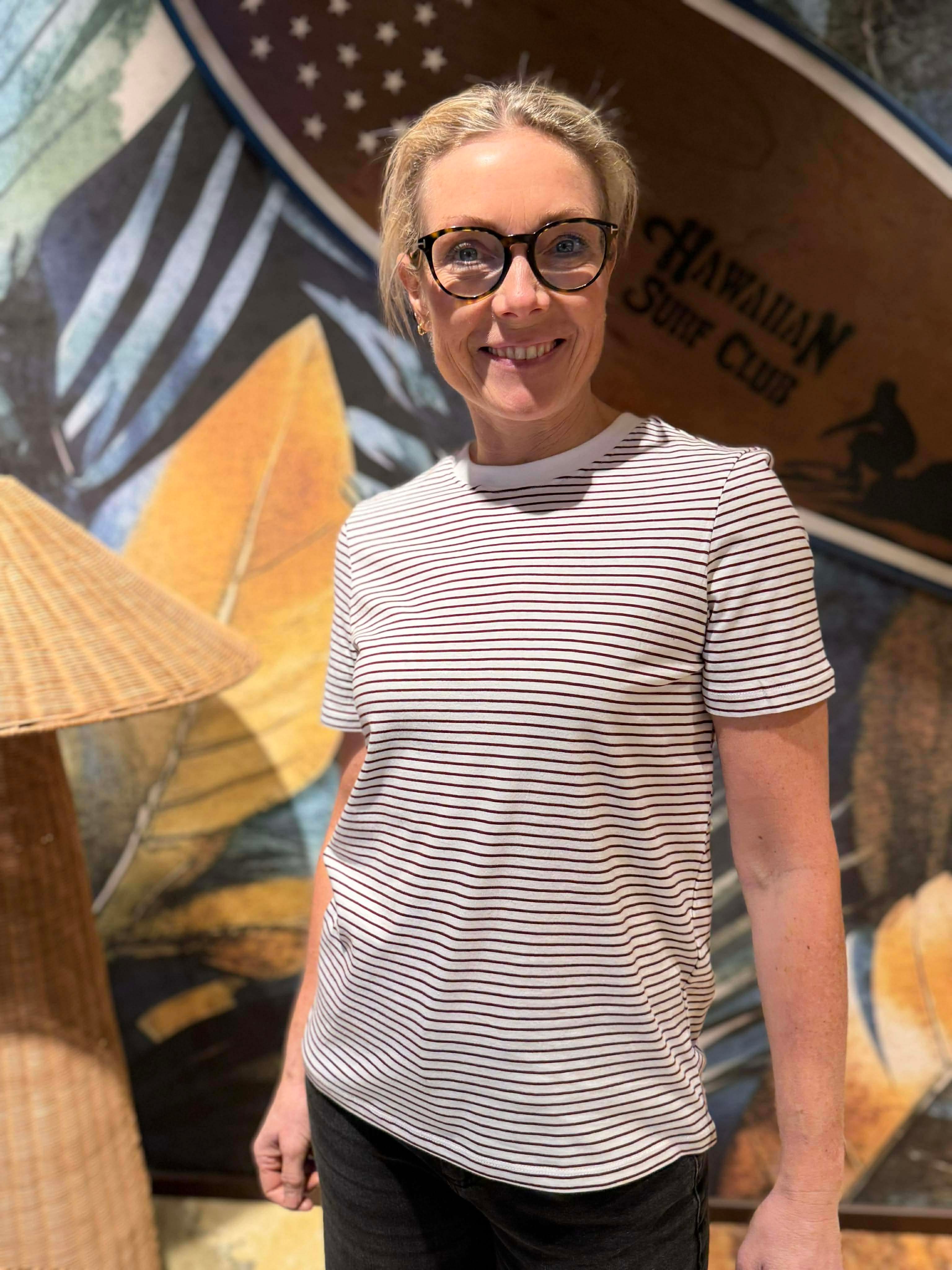 PCRIA T-Shirt - Bright White/bordeux